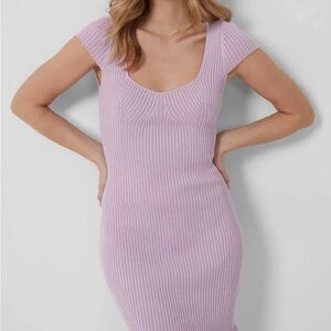 French Connection Lilac Ribbed Dress